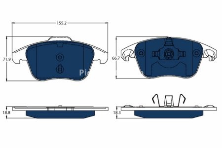 Set plăcuțe frână TRW, față, pentru: PEUGEOT 3008 2.0DH 02.11-08.16