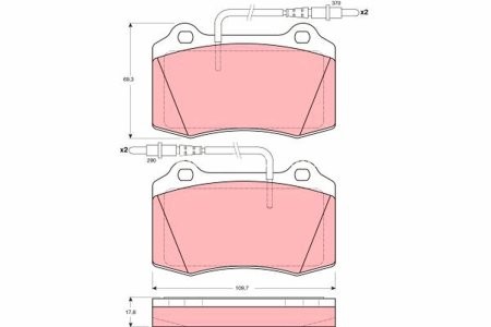 Set plăcuțe frână TRW, față, pentru: PEUGEOT 406 2.2D/3.0 03.97-12.04