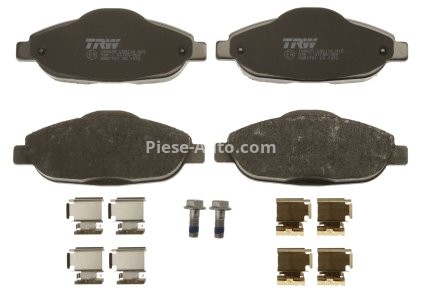 Set plăcuțe frână TRW, față (cu accesorii; cu șuruburi de ghidare etrier frână), pentru: PEUGEOT 3008, 308, 308 I, 308 I/KOMBI 1.2-2.0D 09.07-08.16 3