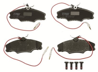 Set plăcuțe frână TRW, față (cu accesorii; cu șuruburi de ghidare etrier frână), pentru: PEUGEOT 406 1.6/1.8/1.9D 11.95-10.04 3