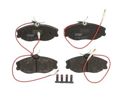 Set plăcuțe frână TRW, față (cu accesorii; cu șuruburi de ghidare etrier frână), pentru: PEUGEOT 406, 607 1.9D-3.0 11.95-08.05