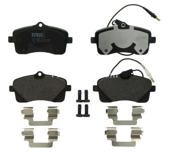 Set plăcuțe frână TRW, față (cu accesorii; cu șuruburi de ghidare etrier frână), pentru: PEUGEOT 407, 407/KOMBI 1.6D-2.0D 03.04-12.10
