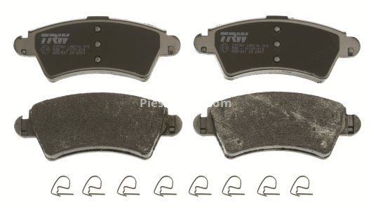 Set plăcuțe frână TRW, față (cu suplimente), pentru: PEUGEOT 206 1.6/2.0/2.0D 04.99-09.09 3