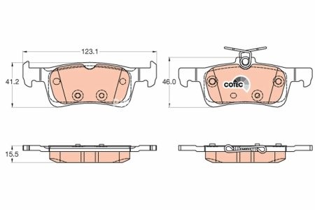 Set plăcuțe frână TRW, spate, pentru: PEUGEOT 308 II, 308 II/KOMBI, 308/HATCHBACK 1.2-2.0D 09.13-06.21