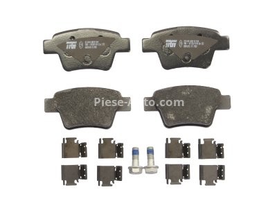 Set plăcuțe frână TRW, spate, (cu accesorii; cu șuruburi de ghidare etrier frână), pentru: PEUGEOT 207, 207/HATCHBACK, 207/KOMBI 1.6/1.6D 02.06-01.15