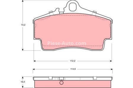 Set plăcuțe frână TRW, spate, pentru: PORSCHE 718 CAYMAN, 911, 911 TARGA, BOXSTER, CAYMAN 2.7-4.0 08.97-