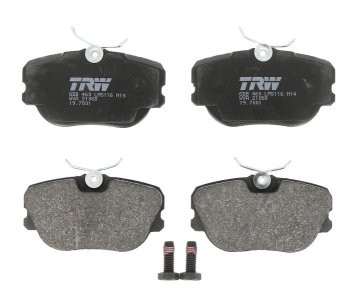 Set plăcuțe frână TRW, față (cu accesorii; cu șuruburi de ghidare etrier frână), pentru: SAAB 900 I, 9000 2.0/2.1/2.3 09.79-12.98