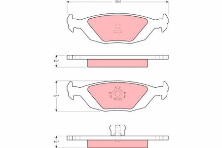 Set plăcuțe frână TRW, spate, pentru: SAAB 900 I, 9000 2.0-3.0 09.79-12.98