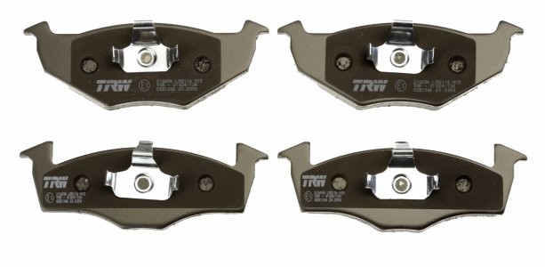 Set plăcuțe frână TRW, față, pentru: SEAT CORDOBA, CORDOBA VARIO, IBIZA II, TOLEDO I; VW GOLF III, LUPO I, POLO, POLO III CLASSIC, POLO/KOMBI, VENTO 1.0-1.9D 10.91-12.02 3