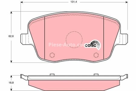 Set plăcuțe frână TRW, față, pentru: SEAT CORDOBA, IBIZA III, IBIZA IV, IBIZA IV SC; SKODA FABIA I, FABIA II, ROOMSTER, ROOMSTER PRAKTIK; VW POLO 1.2-2.0D 12.99-05.15