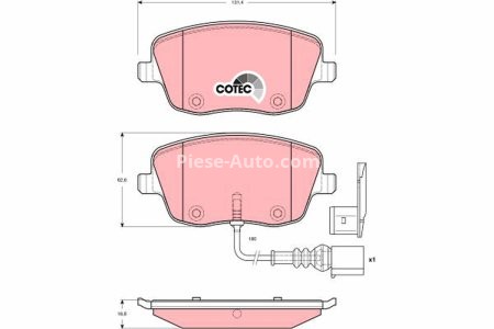 Set plăcuțe frână TRW, față, pentru: SEAT IBIZA III; SKODA FABIA I, FABIA II, ROOMSTER, ROOMSTER PRAKTIK; VW POLO 1.2-2.0 12.99-05.15