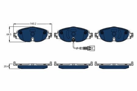 Set plăcuțe frână TRW, față, pentru: SEAT LEON SPORTSTOURER, TARRACO; VW ARTEON, ARTEON SHOOTING BRAKE, CADDY V, CADDY V/MINIVAN, GOLF VII, GOLF VIII, POLO VI 1.4H-Electric 03.14-