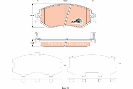 Set plăcuțe frână TRW, față, pentru: SUBARU BRZ, FORESTER, IMPREZA, LEGACY V, OUTBACK, XV; TOYOTA GT 86 1.5-2.5 12.00-