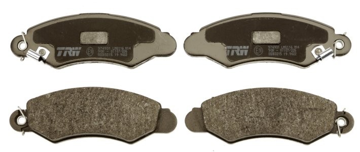 Set plăcuțe frână TRW, față, pentru: SUBARU JUSTY II; SUZUKI SWIFT II 1.0/1.3 03.89-12.05 3