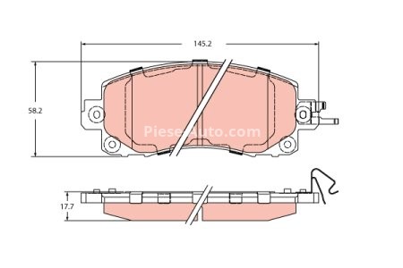 Set plăcuțe frână TRW, față , pentru: SUBARU FORESTER, IMPREZA, XV 1.6/2.0/2.0H 10.16-