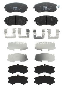 Set plăcuțe frână TRW, față (cu suplimente), pentru: SUBARU FORESTER, IMPREZA, LEGACY IV, LEGACY V, OUTBACK, TRIBECA 1.5-3.6 12.00-