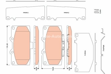 Set plăcuțe frână TRW, față (cu suplimente), pentru: SUBARU IMPREZA 2.0/2.5 12.00-12.08