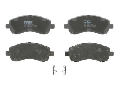 Set plăcuțe frână TRW, față (cu suplimente), pentru: SUBARU IMPREZA, LEGACY II, LEGACY III 1.6-2.2 08.92-09.06