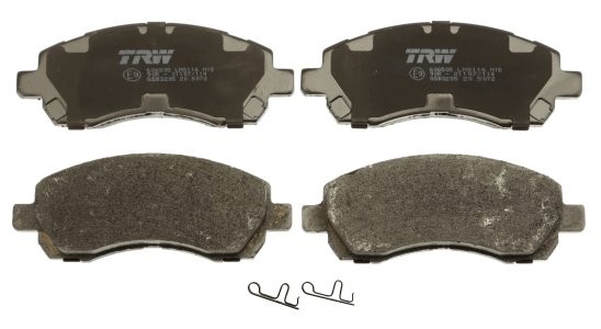 Set plăcuțe frână TRW, față (cu suplimente), pentru: SUBARU IMPREZA, LEGACY II, LEGACY III 1.6-2.2 08.92-09.06 3