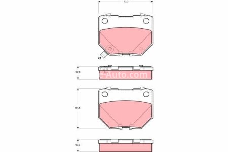 Set plăcuțe frână TRW, spate, pentru: SUBARU IMPREZA 2.0/2.5 12.00-12.08