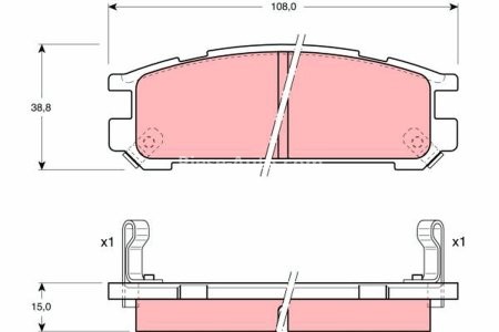 Set plăcuțe frână TRW, spate, pentru: SUBARU IMPREZA, LEGACY I, LEGACY II, LEGACY III, LEGACY OUTBACK, SVX 1.6-3.3 01.89-08.03