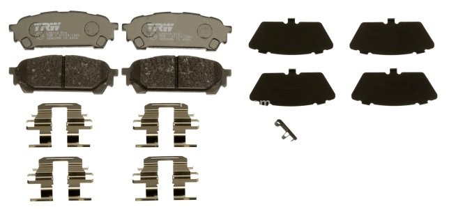 Set plăcuțe frână TRW, spate, (cu suplimente), pentru: SUBARU FORESTER, IMPREZA 1.6/2.0/2.5 12.00-06.09 3