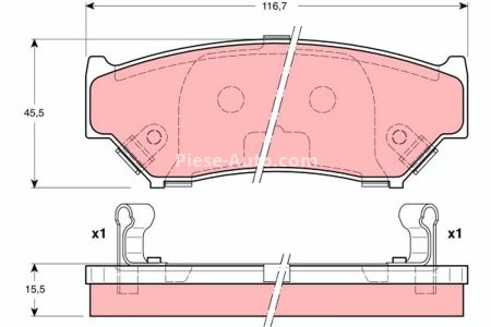 Set plăcuțe frână TRW, față, pentru: SUZUKI GRAND VITARA I, JIMNY, VITARA 1.5D-2.0D 07.90-