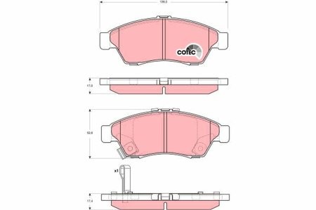 Set plăcuțe frână TRW, față, pentru: SUZUKI LIANA 1.3-2.3 07.01-