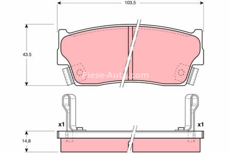 Set plăcuțe frână TRW, față, pentru: SUZUKI VITARA, X-90 1.6/1.9D 09.95-03.99
