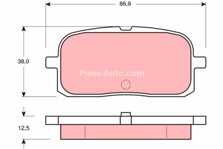 Set plăcuțe frână TRW, spate, pentru: TOYOTA PASEO, STARLET 1.3/1.5 08.95-07.99