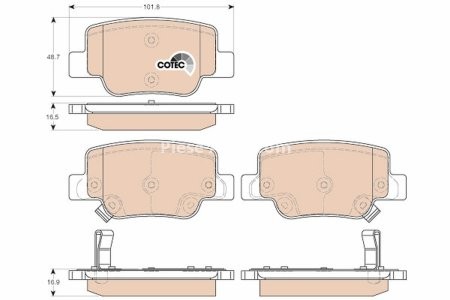 Set plăcuțe frână TRW, spate, pentru: TOYOTA VERSO 1.6-2.2D 04.09-08.18