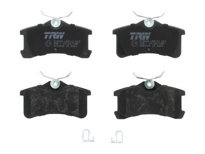 Set plăcuțe frână TRW, spate, (cu suplimente), pentru: TOYOTA AVENSIS, COROLLA 1.4-2.0D 09.97-02.03