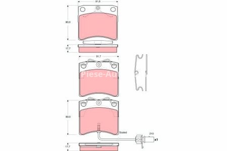 Set plăcuțe frână TRW, față (cu suplimente), pentru: VW CALIFORNIA T4 CAMPER, TRANSPORTER T4 1.8-2.8 07.90-06.03