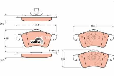 Set plăcuțe frână TRW, față, pentru: VW CALIFORNIA T4 CAMPER, TRANSPORTER T4 1.8-2.8 07.90-06.03