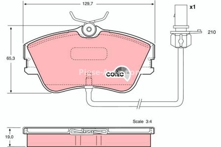 Set plăcuțe frână TRW, față, pentru: VW CALIFORNIA T4 CAMPER, TRANSPORTER T4 1.8-2.8 07.90-06.03