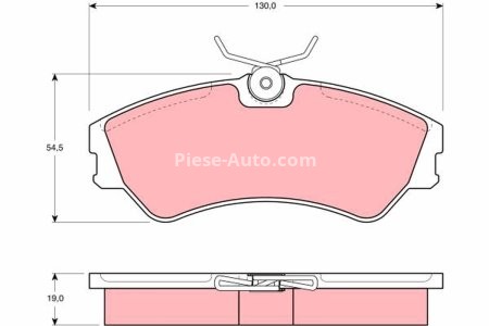 Set plăcuțe frână TRW, față (cu accesorii; cu șuruburi de ghidare etrier frână), pentru: VW TRANSPORTER T4 1.8-2.8 07.90-06.03