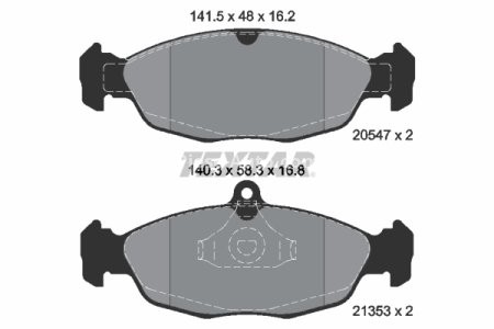 Set plăcuțe frână TEXTAR, față, pentru: CHEVROLET CORSA, LANOS, TIGRA; DAEWOO LANOS, LEMANS, NEXIA; FSO LANOS; JAGUAR XJ; OPEL ASTRA F, ASTRA F CLASSIC, ASTRA F/KOMBI, COMBO/MINIVAN 1.0-6.0 09.82-