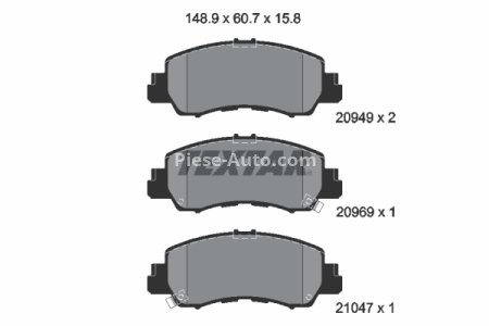 Set plăcuțe frână TEXTAR, față, pentru: MITSUBISHI ECLIPSE 1.5-2.4H 10.17-