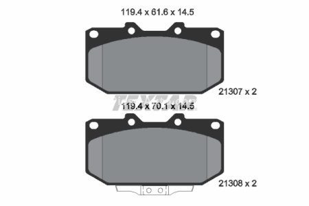 Set plăcuțe frână TEXTAR, față, pentru: NISSAN 300ZX, SILVIA; SUBARU IMPREZA; TOYOTA YARIS 1.8-3.0 05.90-