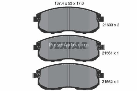 Set plăcuțe frână TEXTAR, față, pentru: NISSAN 200SX, 350Z, ALTIMA, AVENIR, MAXIMA / MAXIMA QX IV, MAXIMA III, SENTRA V, SENTRA VI, SKYLINE 1.8-3.5 07.88-