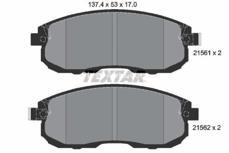 Set plăcuțe frână TEXTAR, față, pentru: INFINITI G; NISSAN ALTIMA, JUKE, MAXIMA / MAXIMA QX V, PULSAR, SENTRA VII, TEANA I, TEANA II, TIIDA 1.2-3.5 03.00- 3