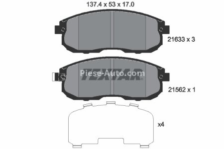 Set plăcuțe frână TEXTAR, față, pentru:  FIAT PUNTO, SEDICI; FORD TRANSIT CONNECT; HONDA ACCORD VII, CIVIC IX, CIVIC VII, CIVIC VIII, CROSSROAD, FR-V, STREAM 1.0-Electric 08.86-