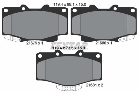 Set plăcuțe frână TEXTAR, față, pentru: TOYOTA 4 RUNNER II, 4 RUNNER III, HILUX IV, HILUX V, HILUX VI, LAND CRUISER, LAND CRUISER 80, LAND CRUISER 90; VW TARO 2.2-4.5 11.84-