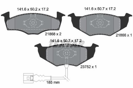 Set plăcuțe frână TEXTAR, față, pentru: SKODA FABIA I, FABIA I PRAKTIK, FABIA II; VW POLO 1.0-2.0 08.99-12.14