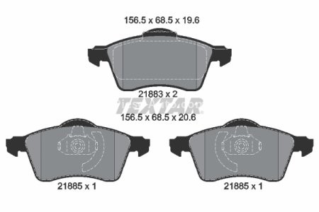 Set plăcuțe frână TEXTAR, față, pentru: VW CALIFORNIA T4 CAMPER, TRANSPORTER T4 1.8-2.8 07.90-06.03