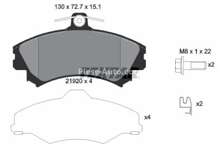 Set plăcuțe frână TEXTAR, față, pentru: VOLVO S40 I, V40; MITSUBISHI CARISMA, SPACE STAR 1.3-2.0 07.95-06.06