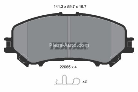 Set plăcuțe frână TEXTAR, față, pentru: NISSAN X-TRAIL III; RENAULT KOLEOS II 1.3-2.5 04.14-