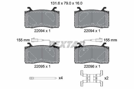 Set plăcuțe frână TEXTAR, față, pentru: ALFA ROMEO GIULIA, STELVIO 2.0/2.2D 10.15-