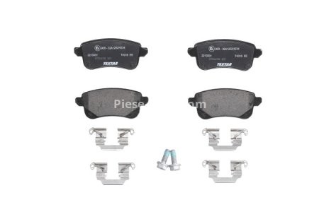 Set plăcuțe frână TEXTAR ,spate (cu accesorii; cu suruburi ghidare etrier frână), pentru: MITSUBISHI ASX; NISSAN JUKE; RENAULT ARKANA I, ESPACE V, GRAND SCENIC III 1.0-2.0D 12.08-