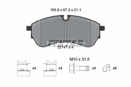 Set plăcuțe frână TEXTAR ,față / ,spate , pentru: VW CRAFTER, GRAND CALIFORNIA CAMPER 2.0D/Electric 09.16-